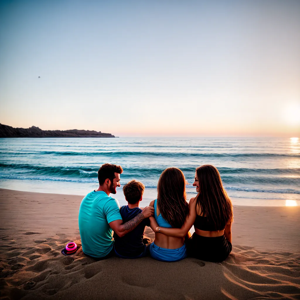 casal praia por do sol cachorro