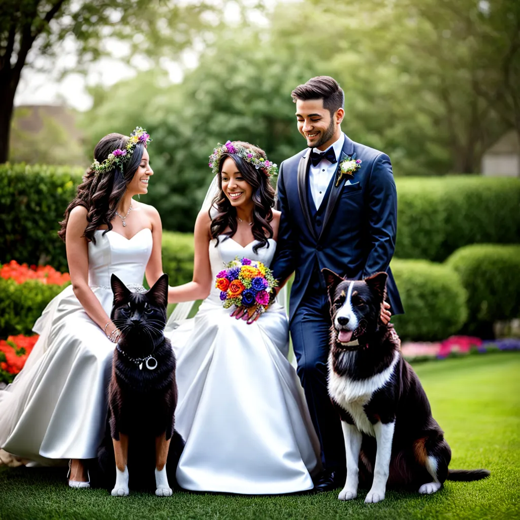 casal jardim flores pets casamento