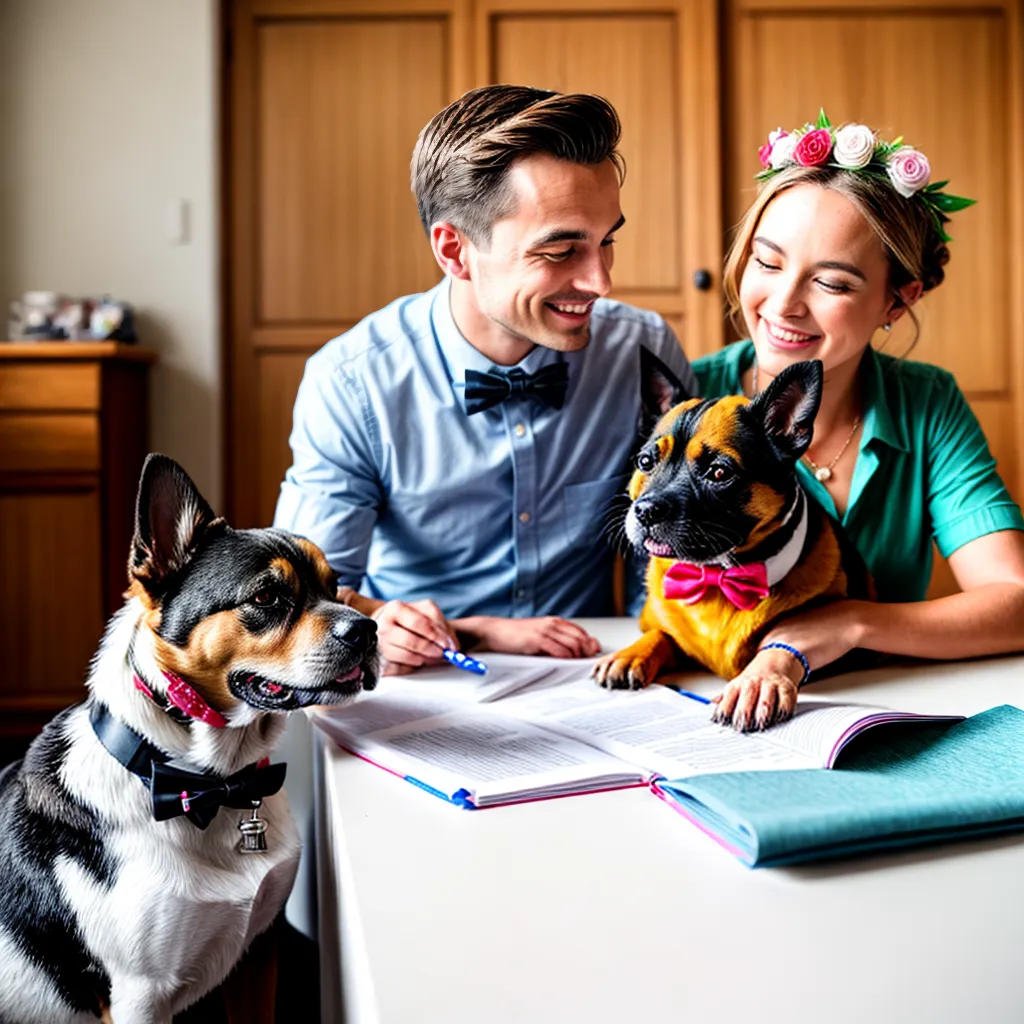casal planejamento casamento pets fofos