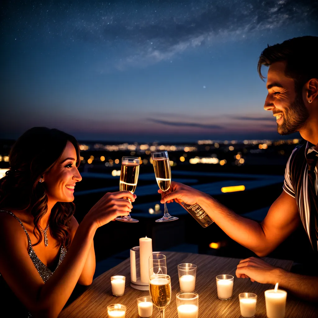 casal jantar romantico terraco estrelas