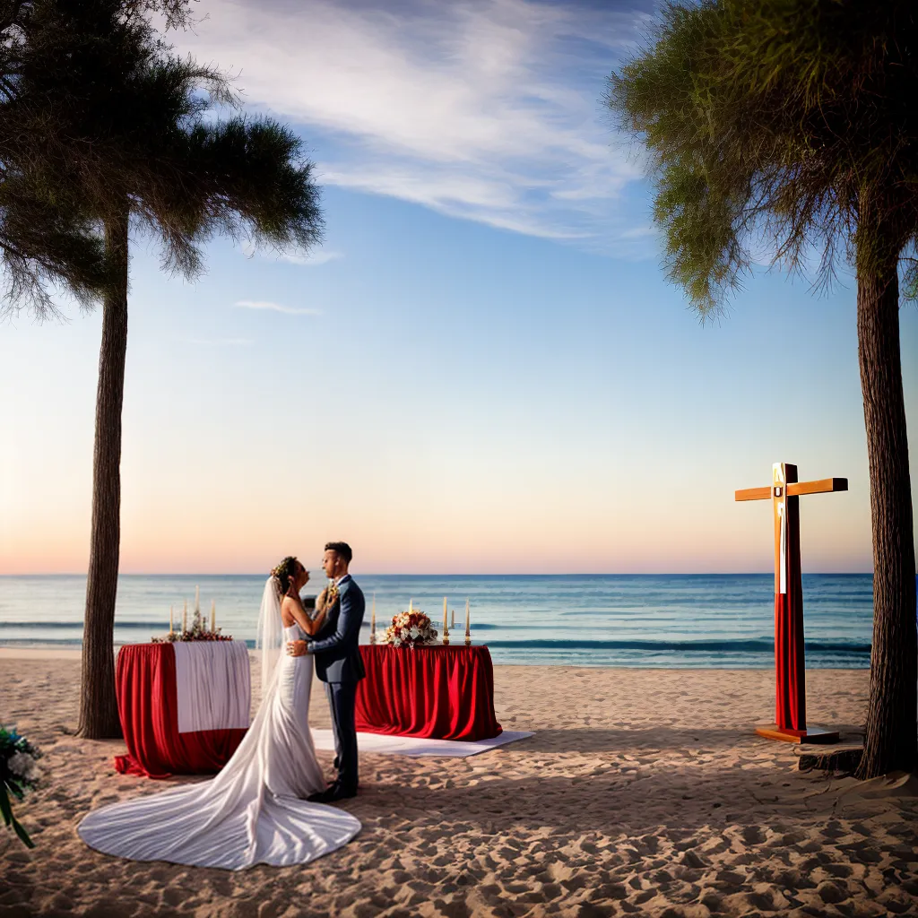 praia por do sol altar renovacao votos