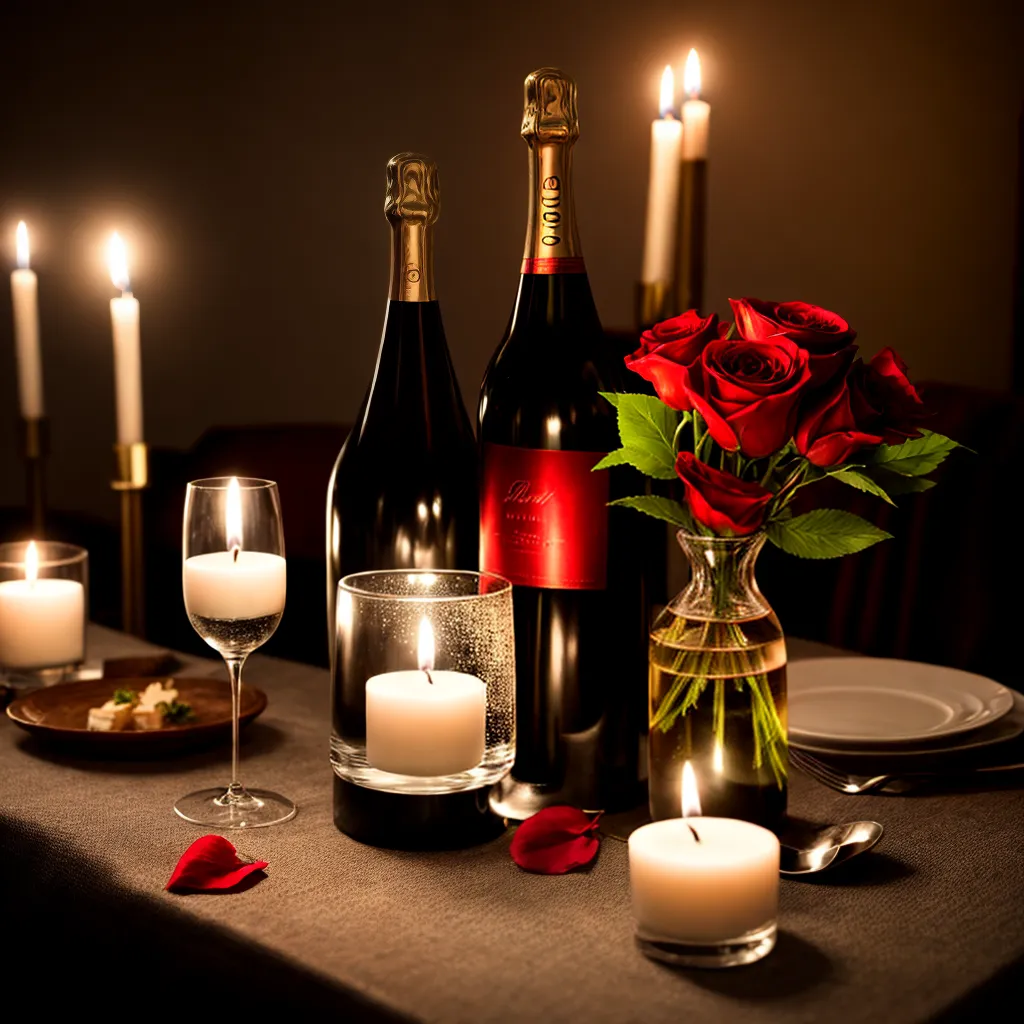 jantar romantico velas rosas champagne