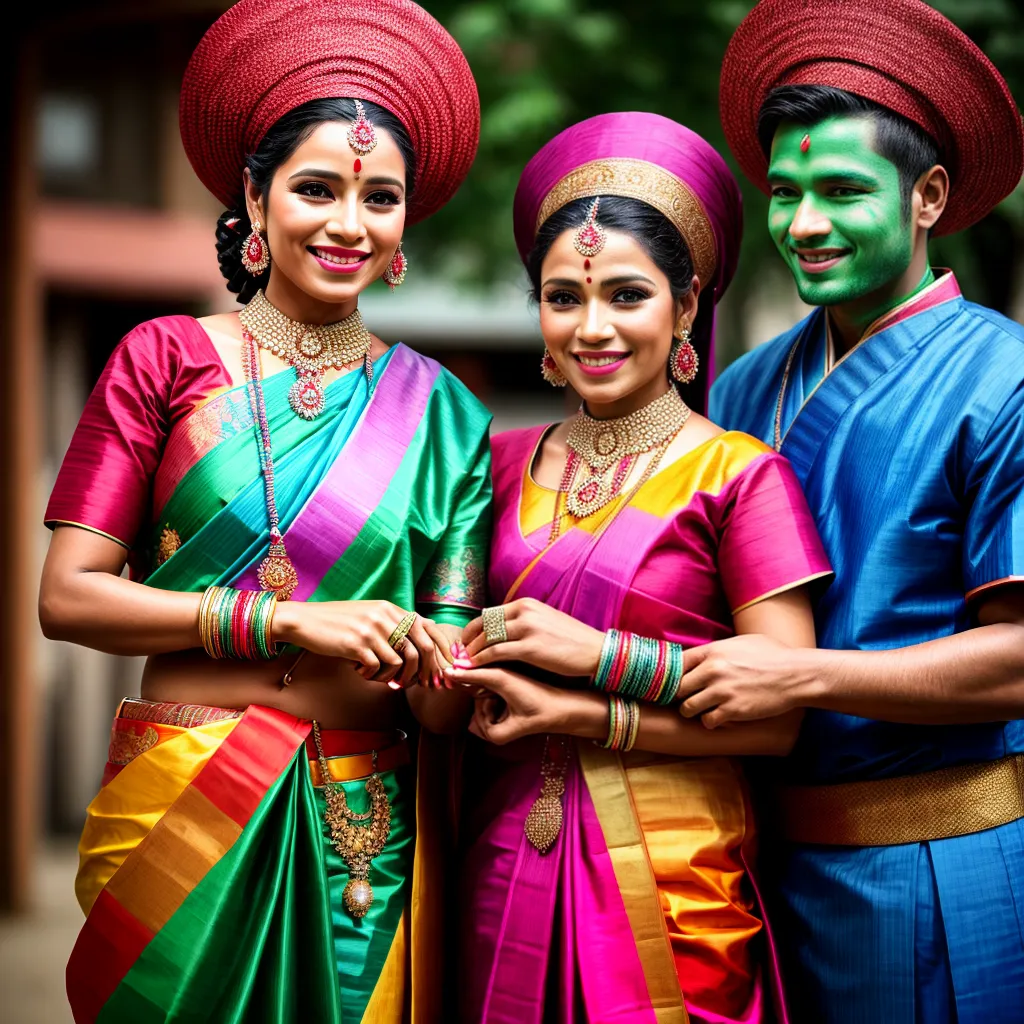 casal trajes tradicionais aniversario culturas