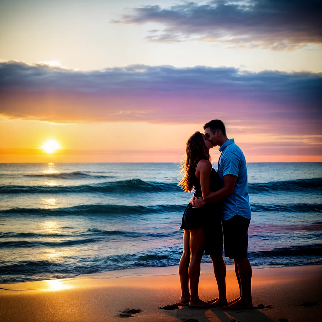 casal praia por do sol amor 1