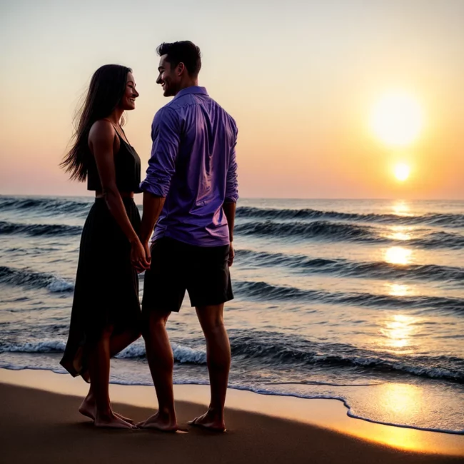 casal praia por do sol amor 2