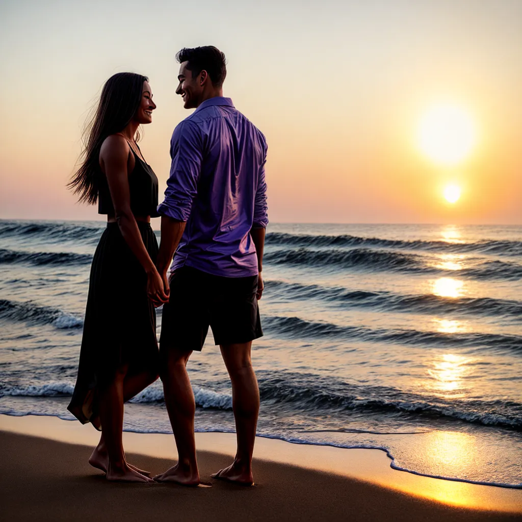 casal praia por do sol amor 2