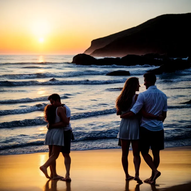 casamento praia por do sol romantico