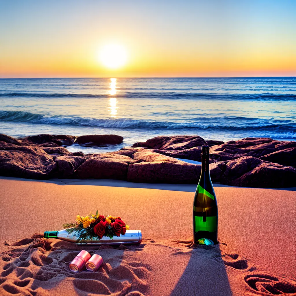 por do sol praia mesa romantica