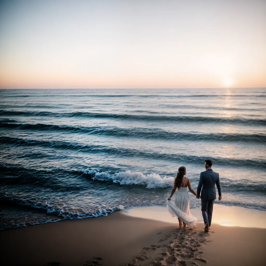 pordosol praia casal jantar romantico