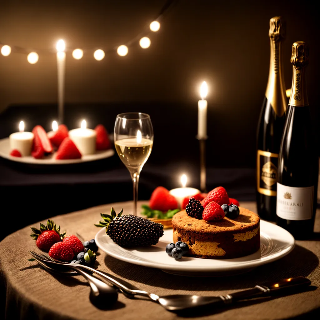 mesa jantar aniversario romantico champagne