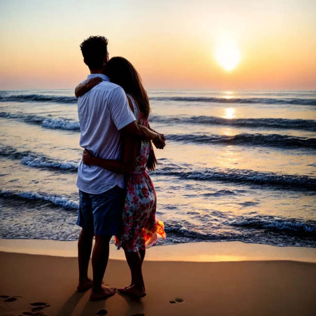 amor eterno casal praia por do sol