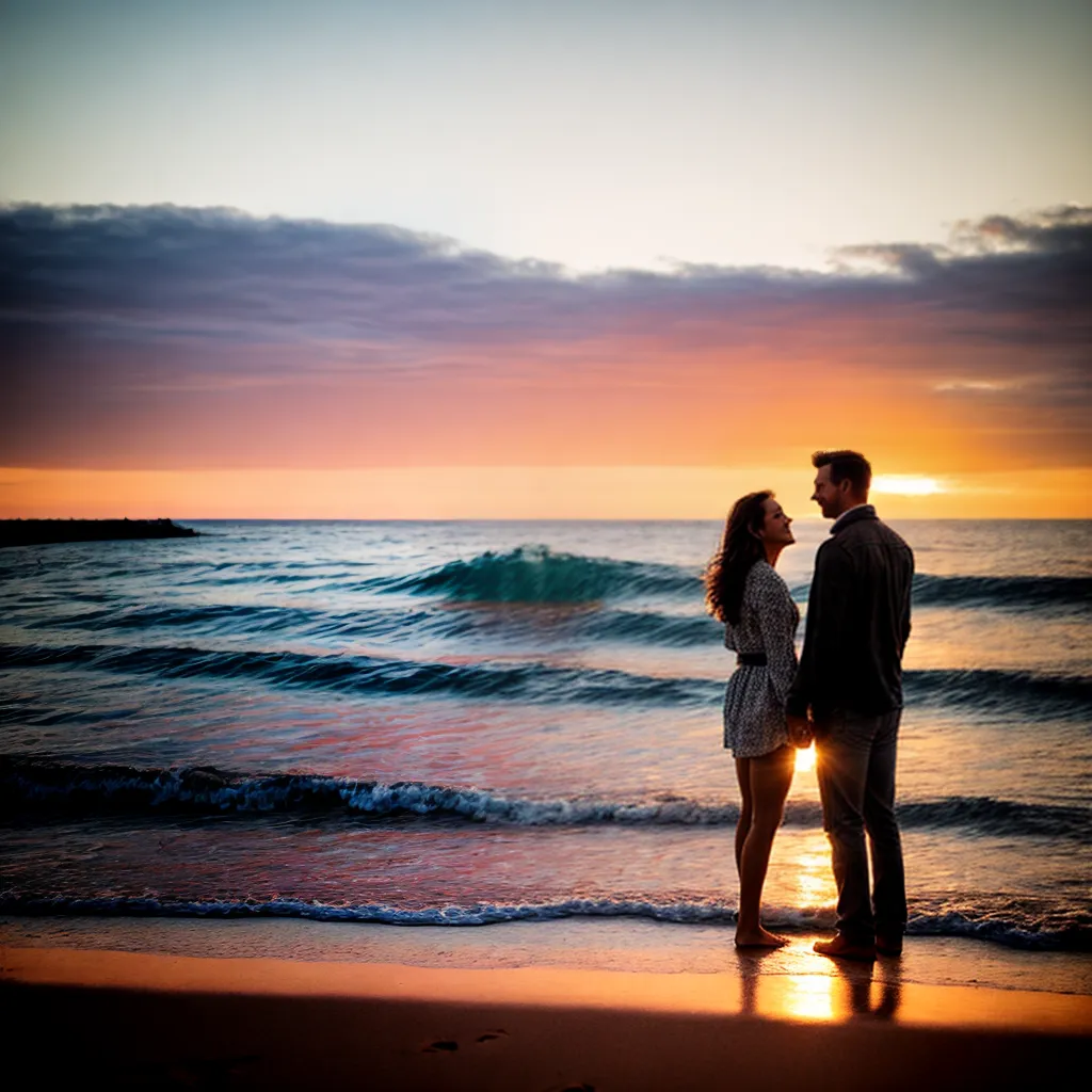 casal praia por do sol amor 3