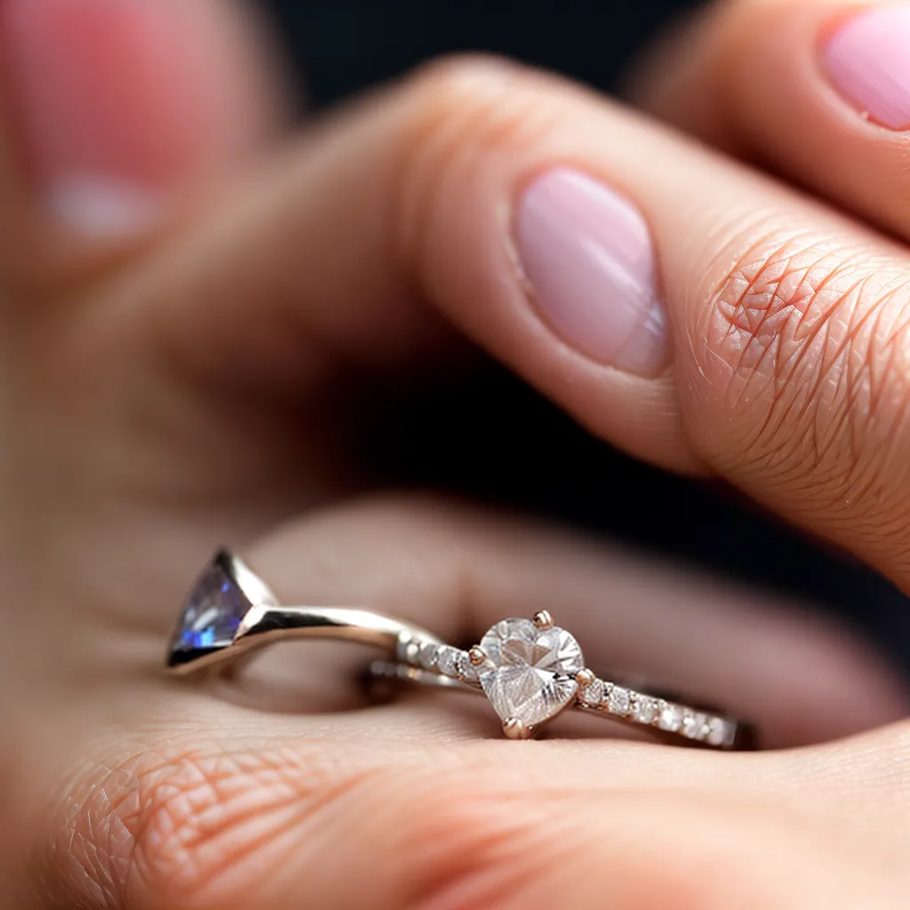 coracao origami anel diamante casamento