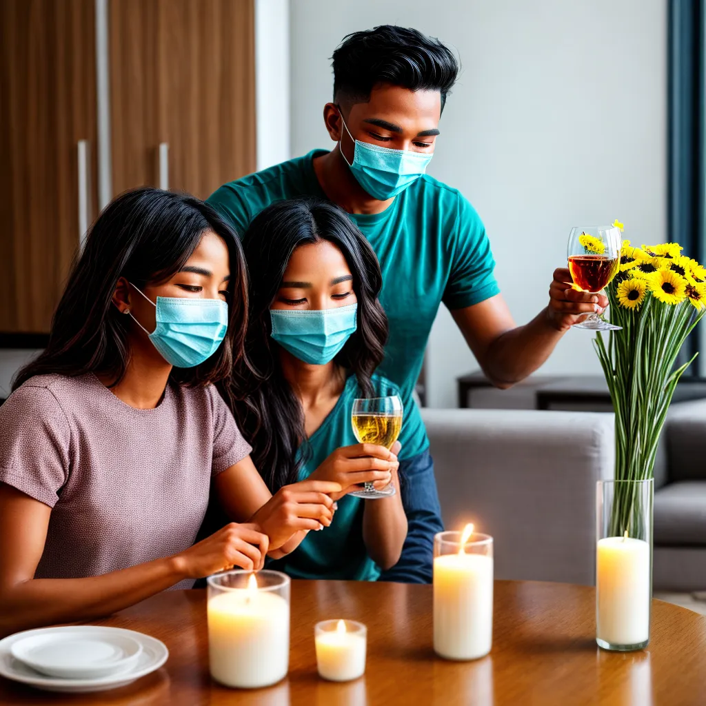 casal mesa decorada toast mascaras