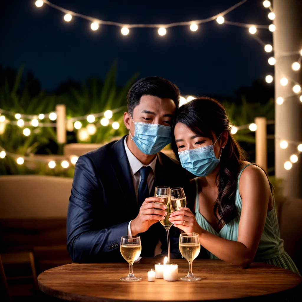 casal mesa decorada luzes pandemia