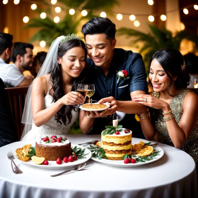 mesa decorada casal amigos familia 1