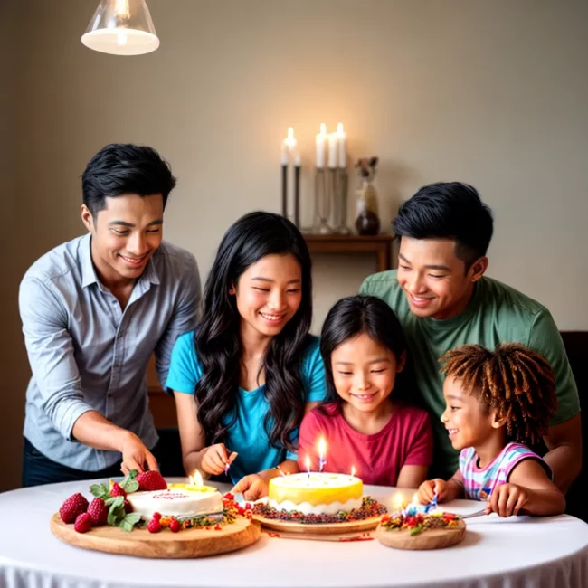familia celebracao mesa decorada