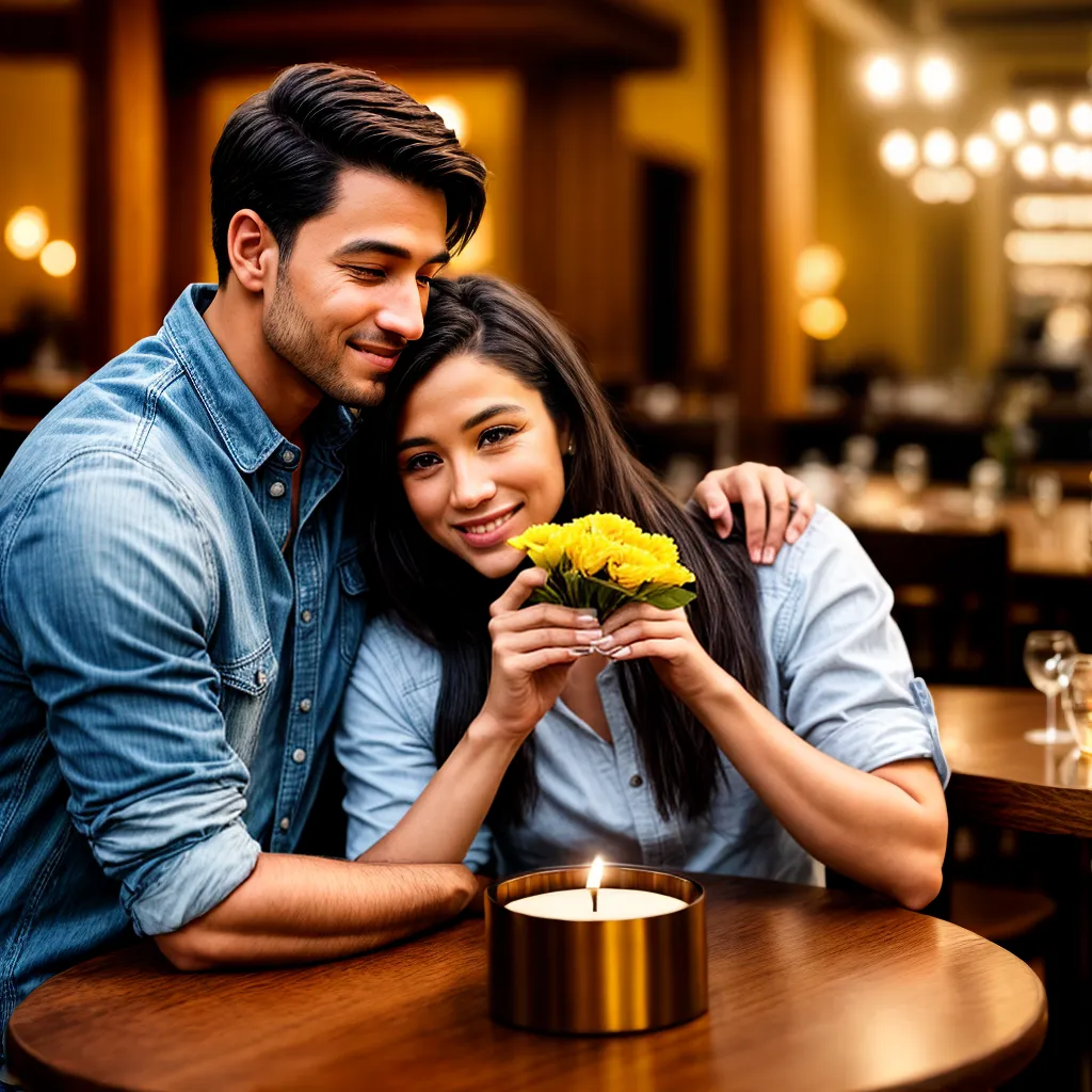 casal jantar romantico flores amor