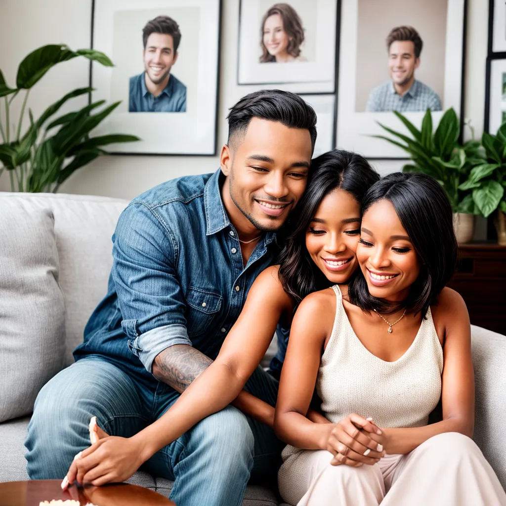 casal sofa sorriso bolo champagne