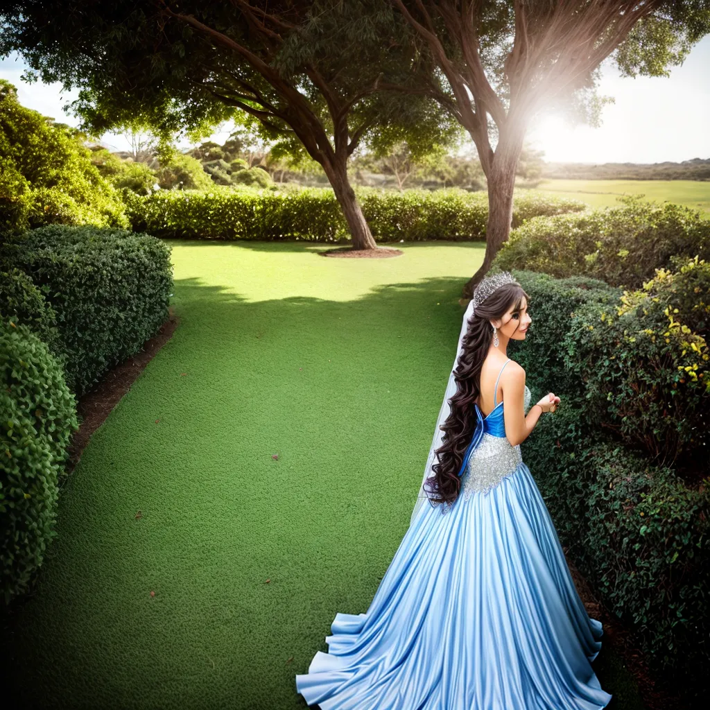 mulher elegante vestido azul prata