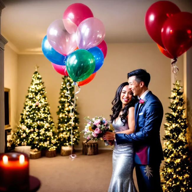 casal surpresa luzes baloes aniversario