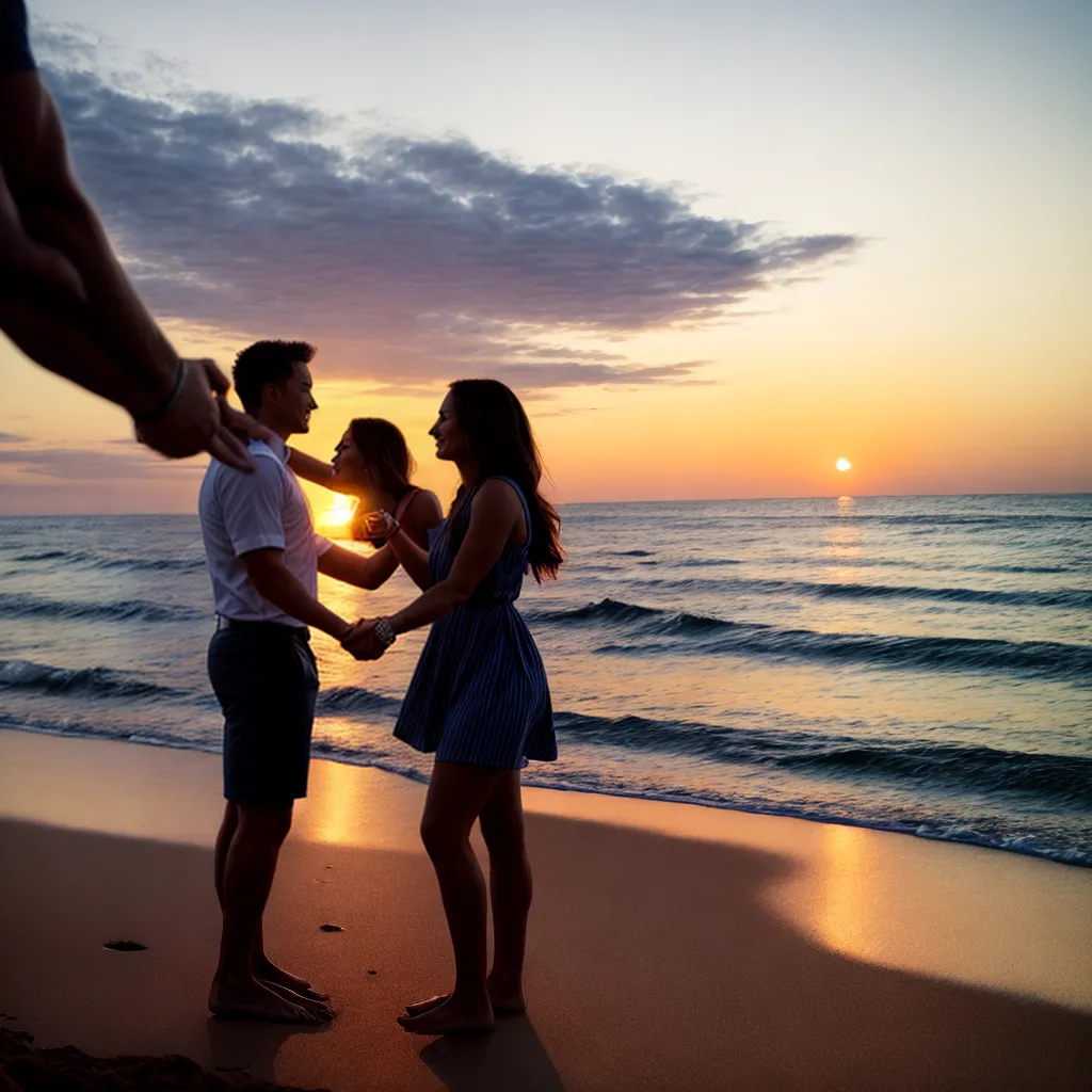 casal maos aliancas por do sol