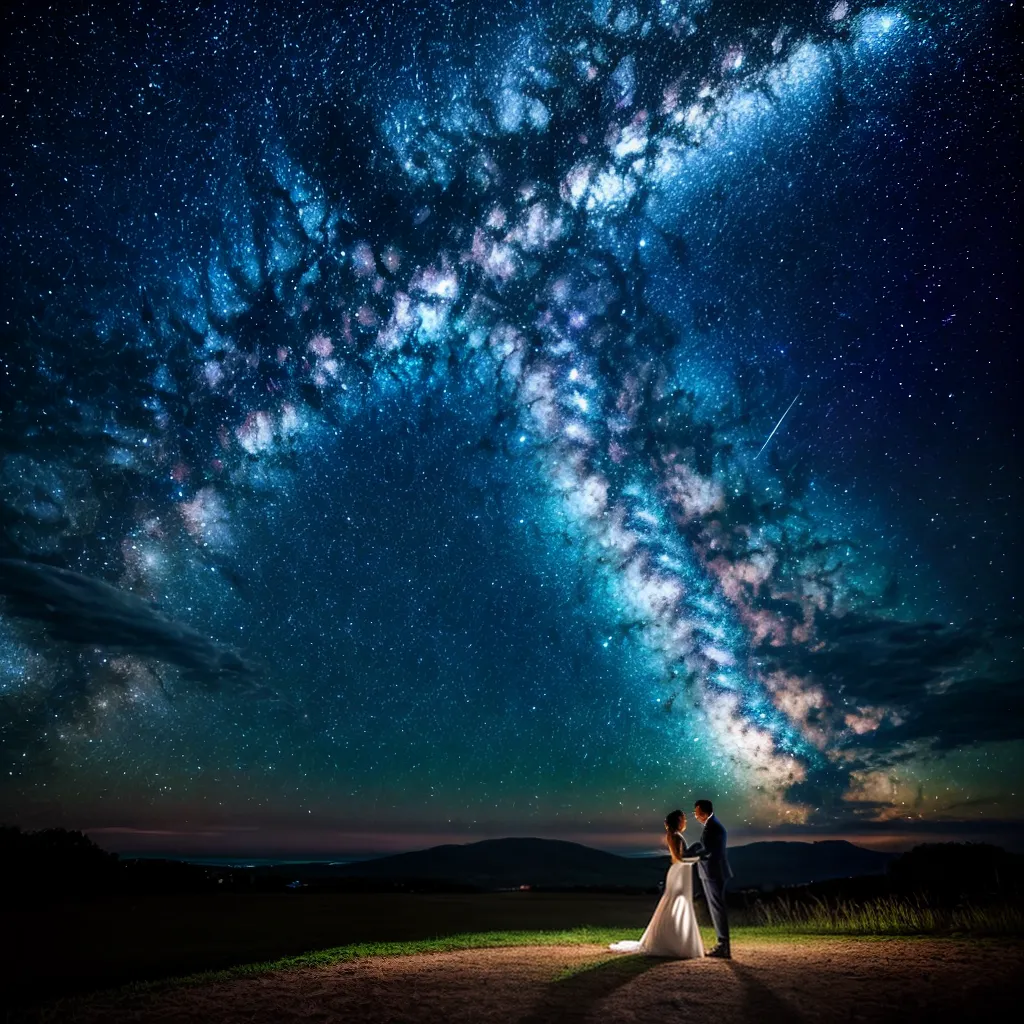 casal ceu estrelado amor universo