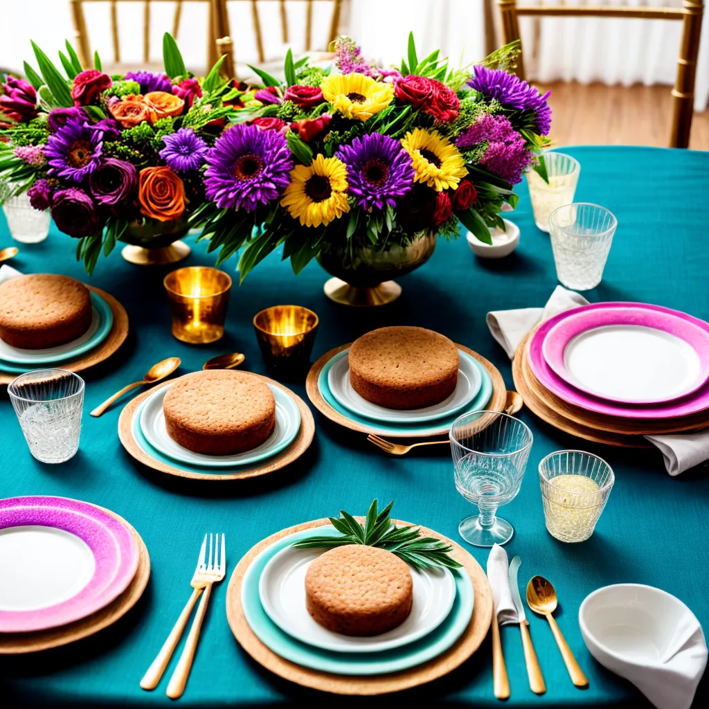 mesa colorida aniversario vegano