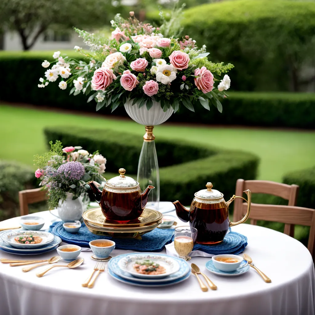 mesa jardim vintage comida champagne