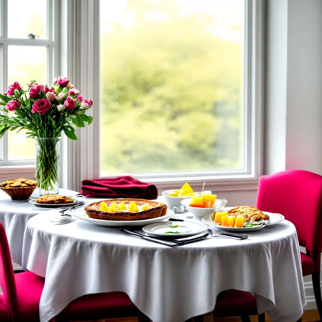 mesa brunch elegante pastelaria frutas mimosas