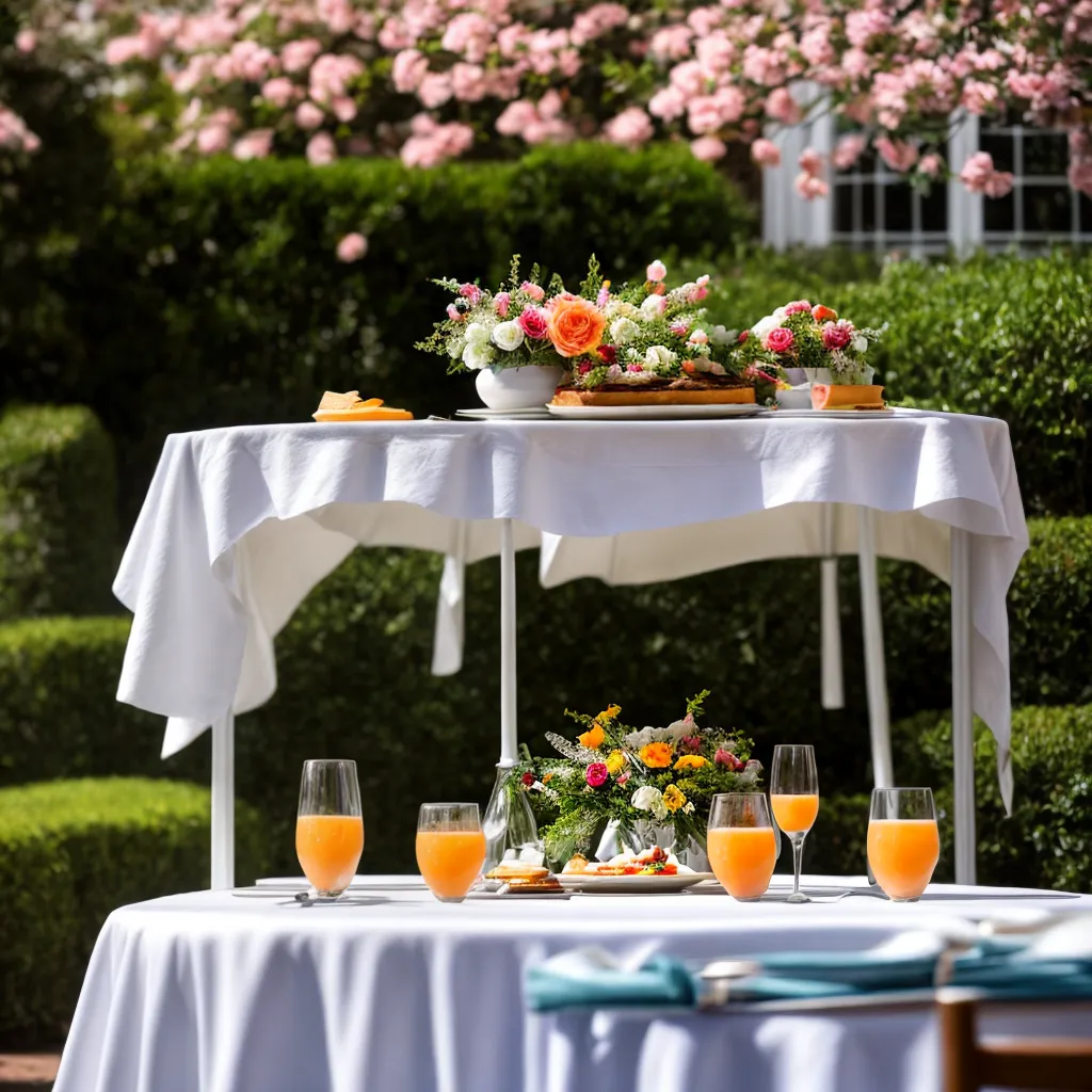 casamento brunch jardim mesa flores