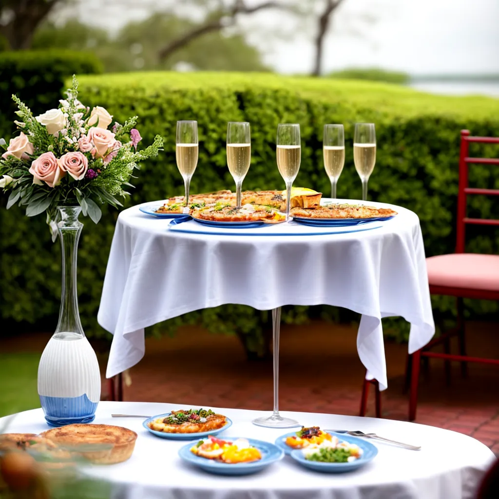 mesa brunch flores pastel musico