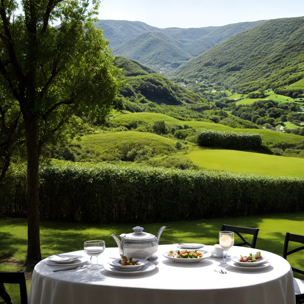 campo verde mesa intima romantico