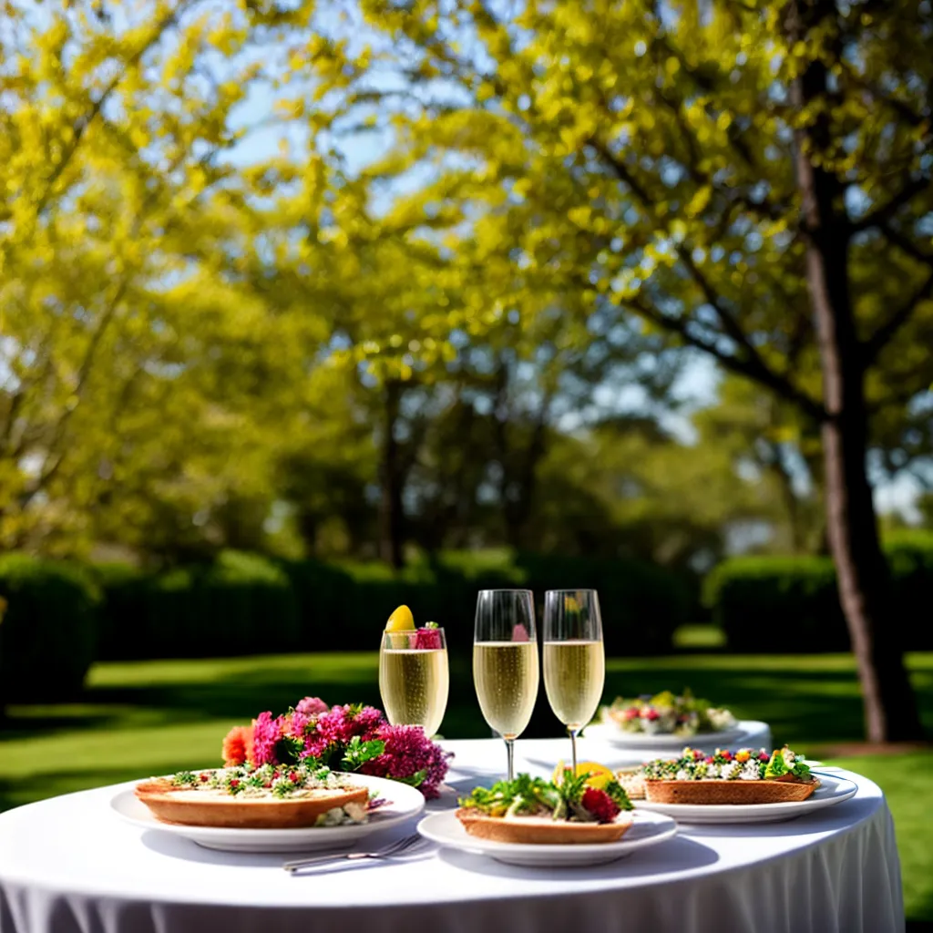 mesa jardim brunch flores sol