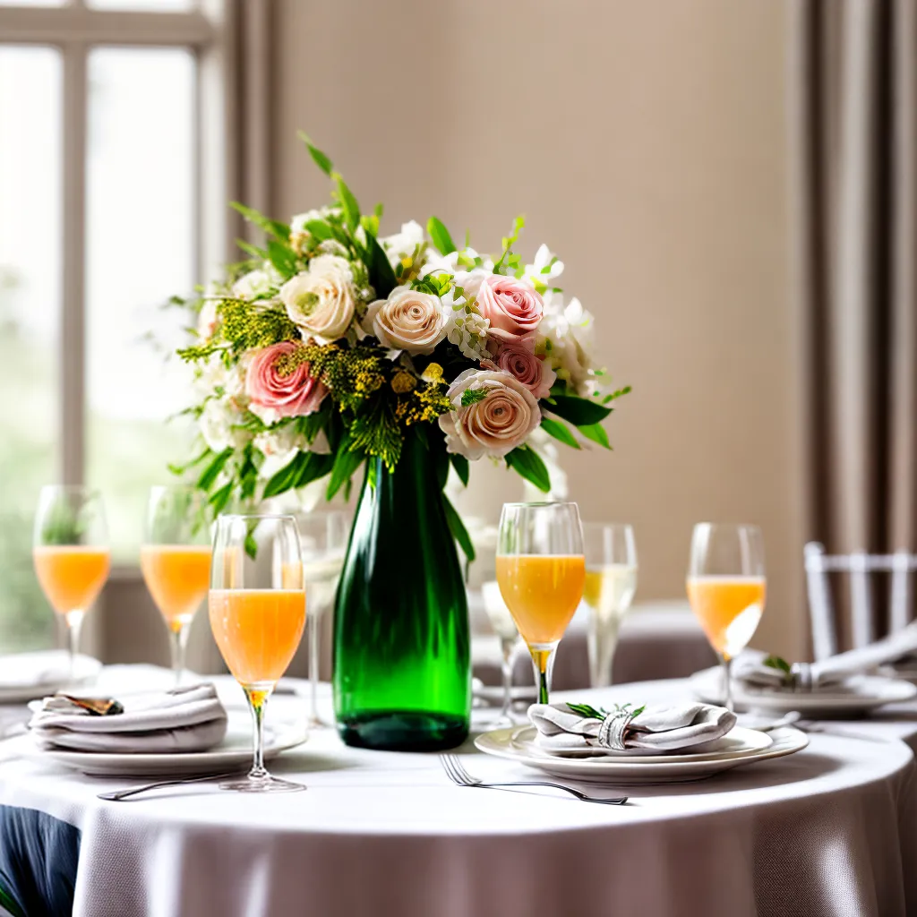 mesa brunch casamento flores mimosa