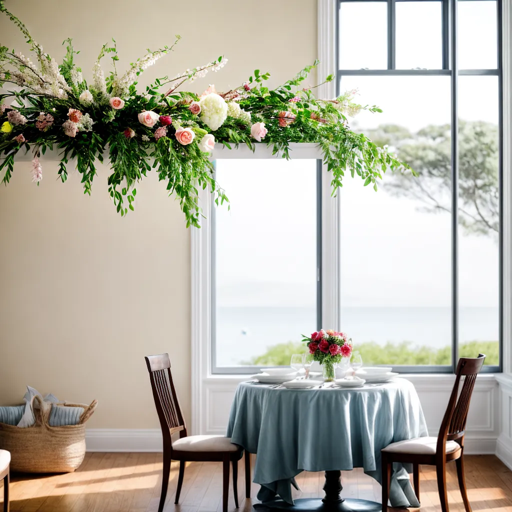 mesa brunch flores luz casal praia