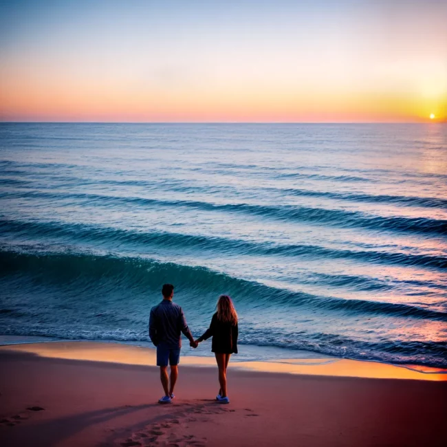 por do sol praia casal amor 1