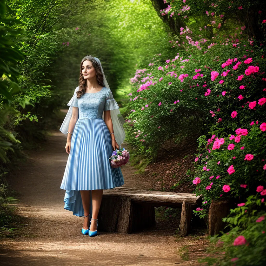 Princesa conto flores jardim