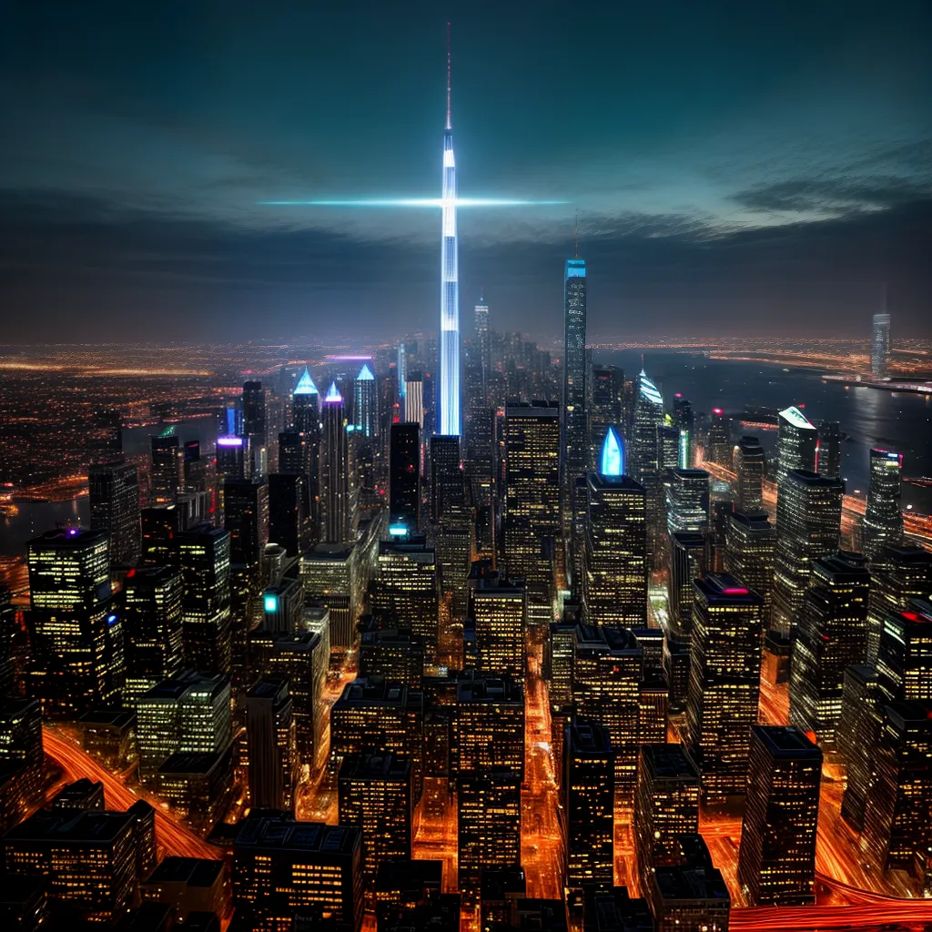 cidade futurista noite jedi carros voadore Cidade futurista noite jedi carros voadore