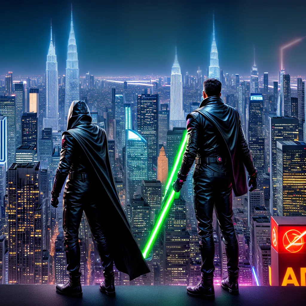 cidade futurista noite jedi viagem tempo Cidade futurista noite jedi viagem tempo