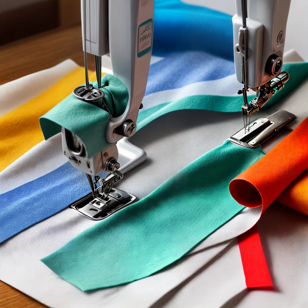 Maquina costura colorida tecido garment