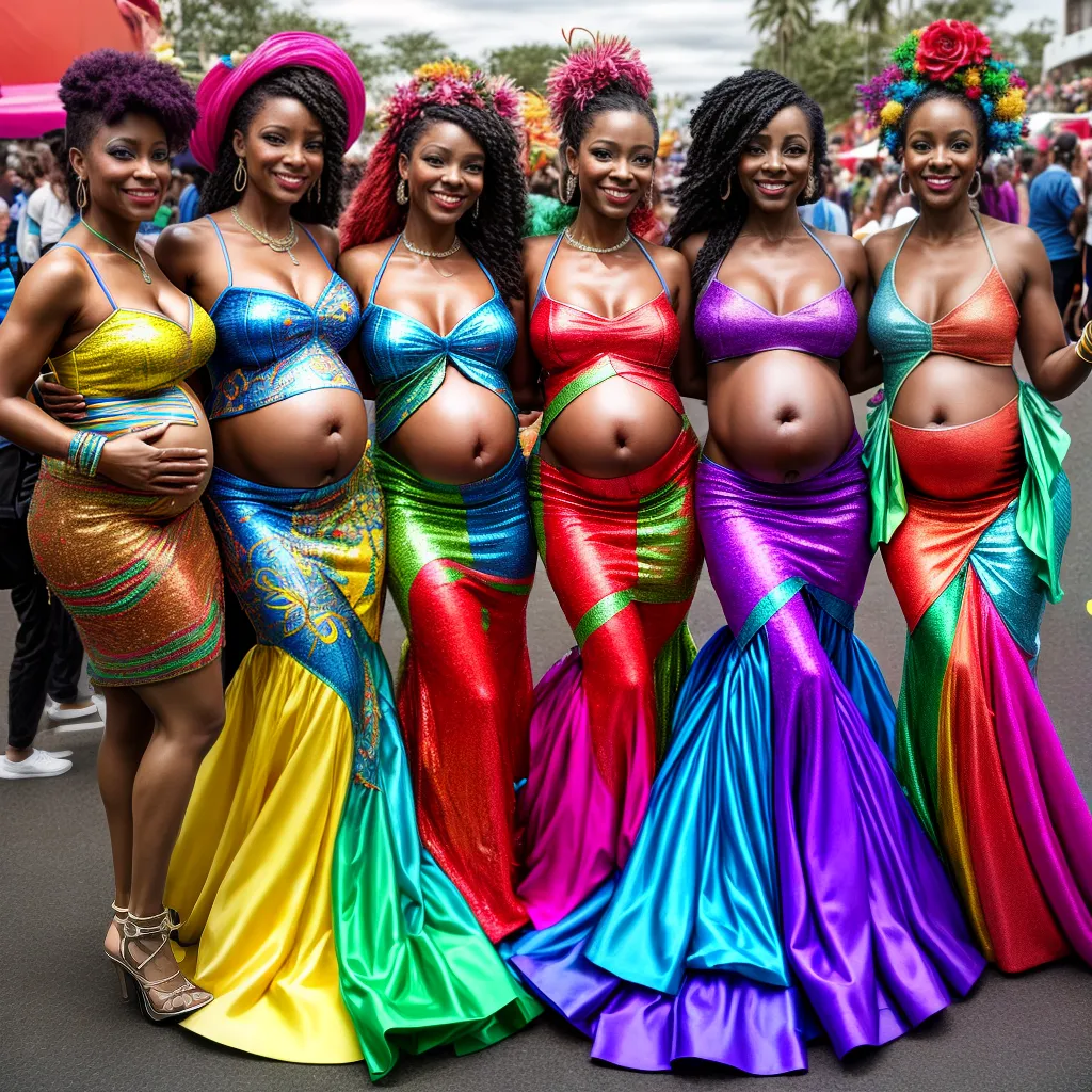 Gestantes carnaval trajes diversidade