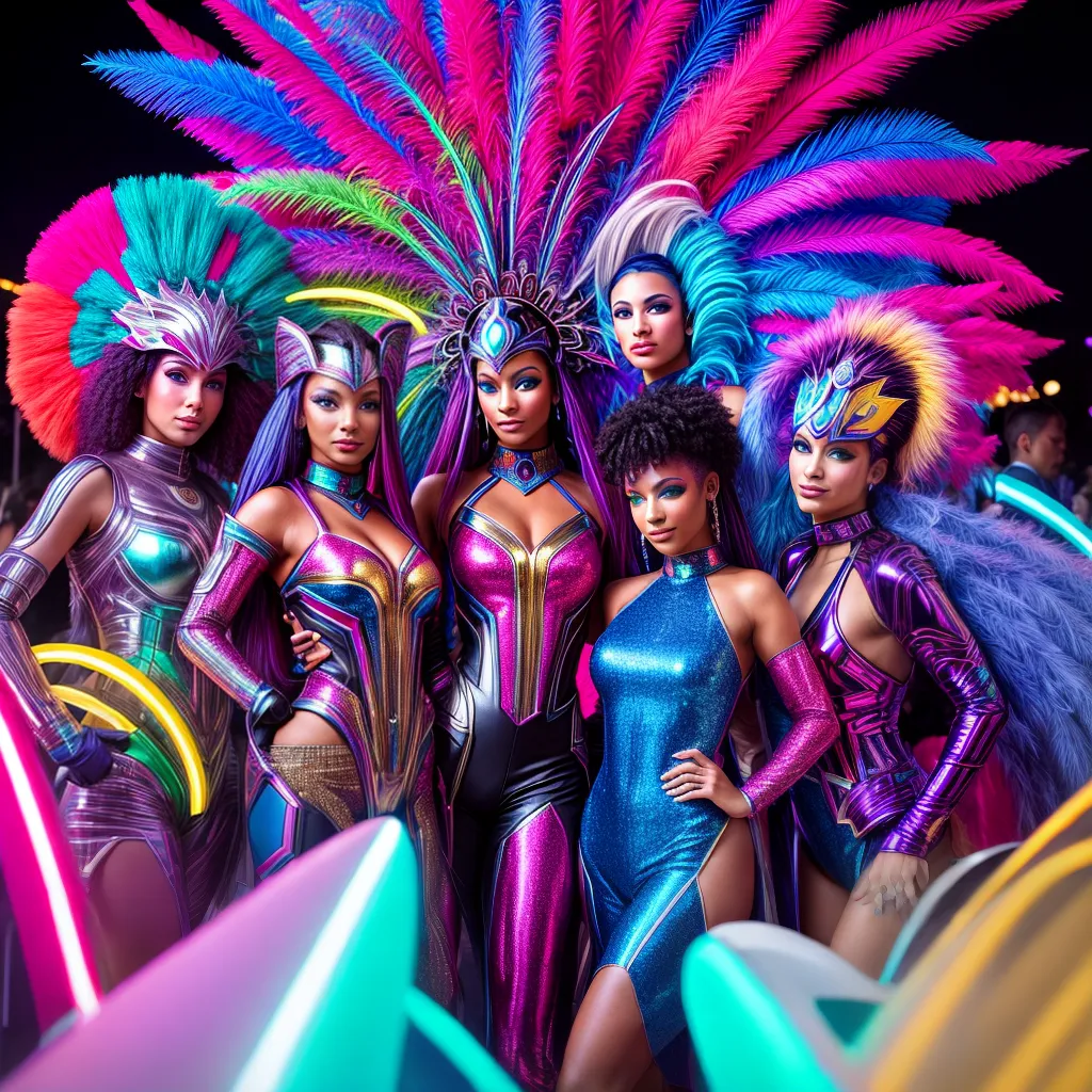Carnaval futurista neon holografico