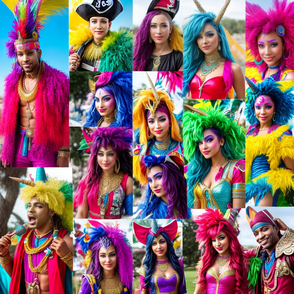 Fantasias carnaval coloridas criativas