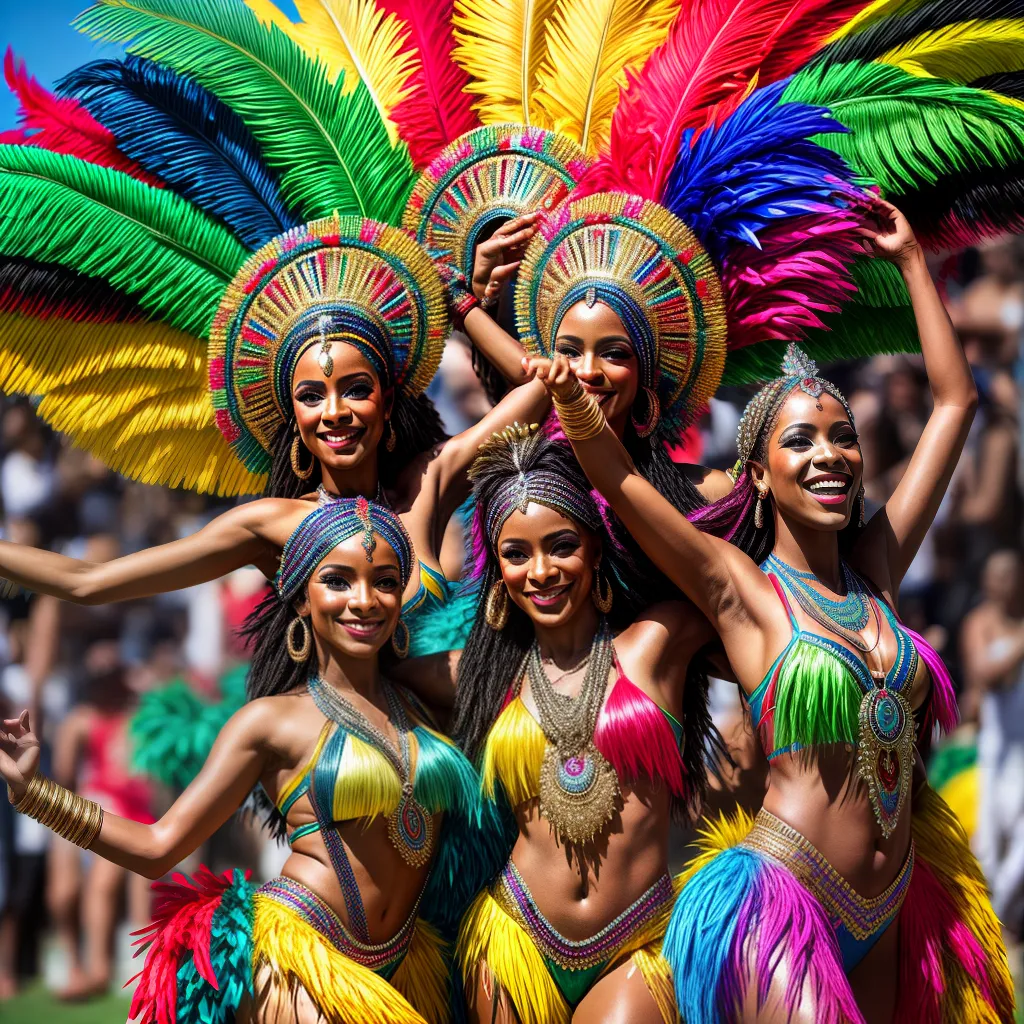 Samba carnaval dancarinos cores vibrantes