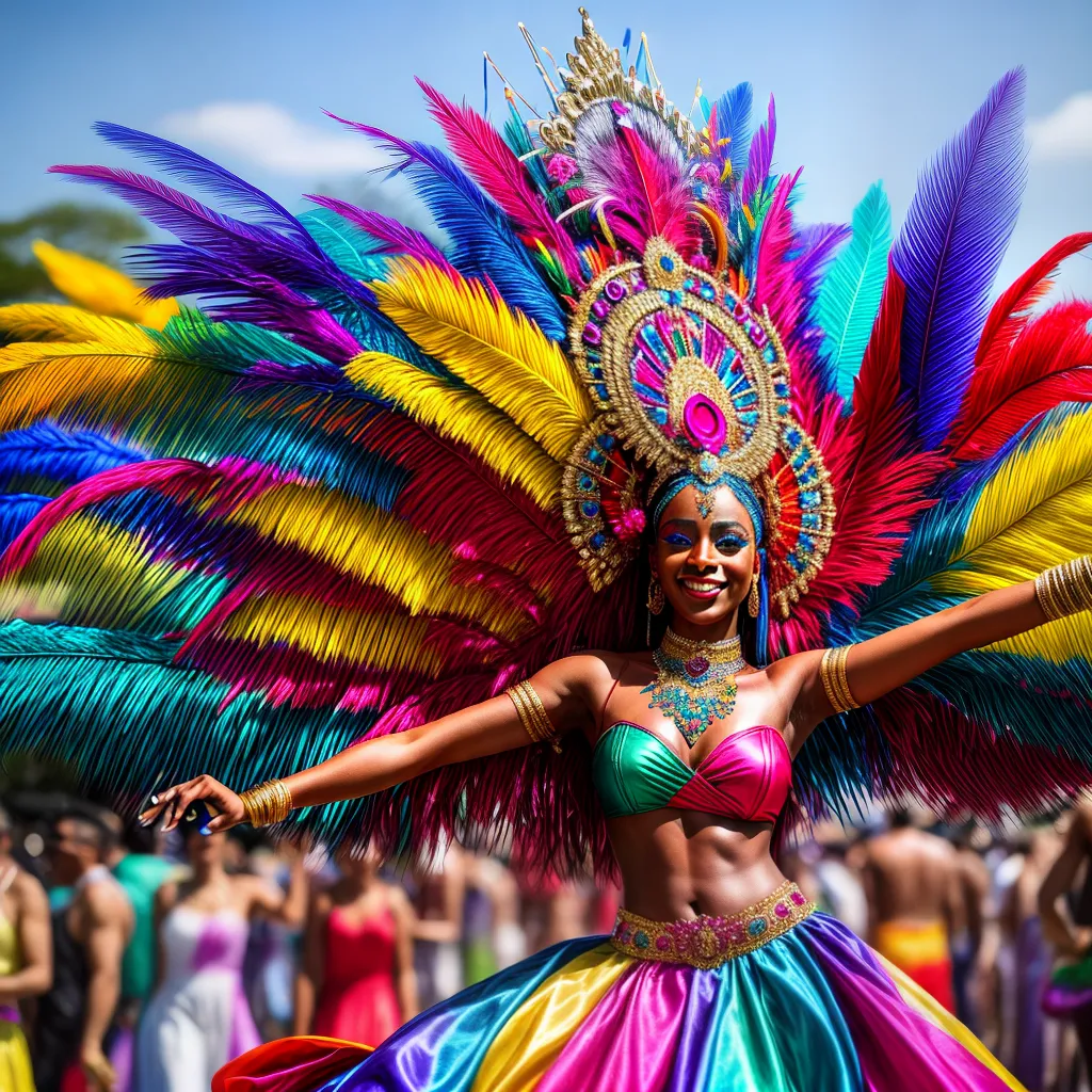 Carnaval desfile fantasias espetaculo cores