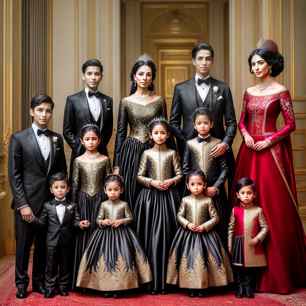 Família luxo trajes elegância