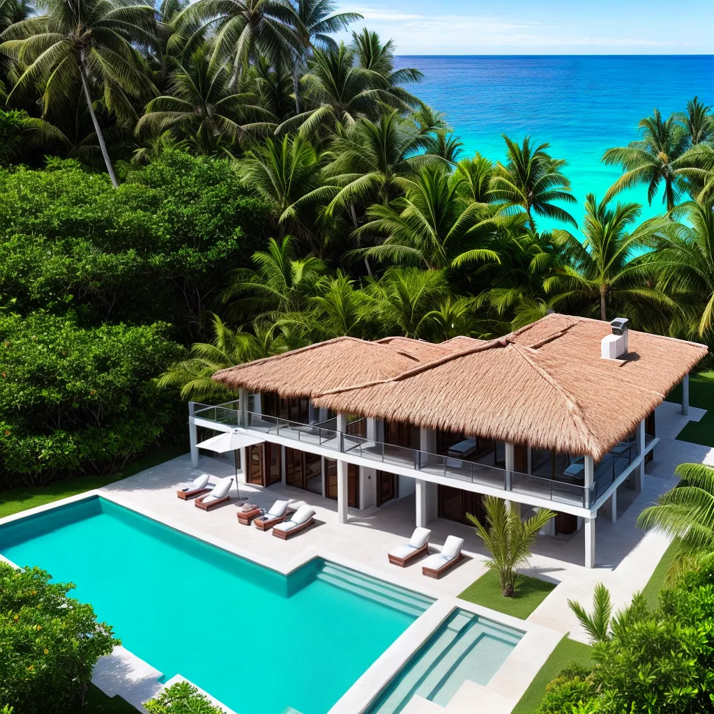 Villa praia palmeiras aguas turquesa