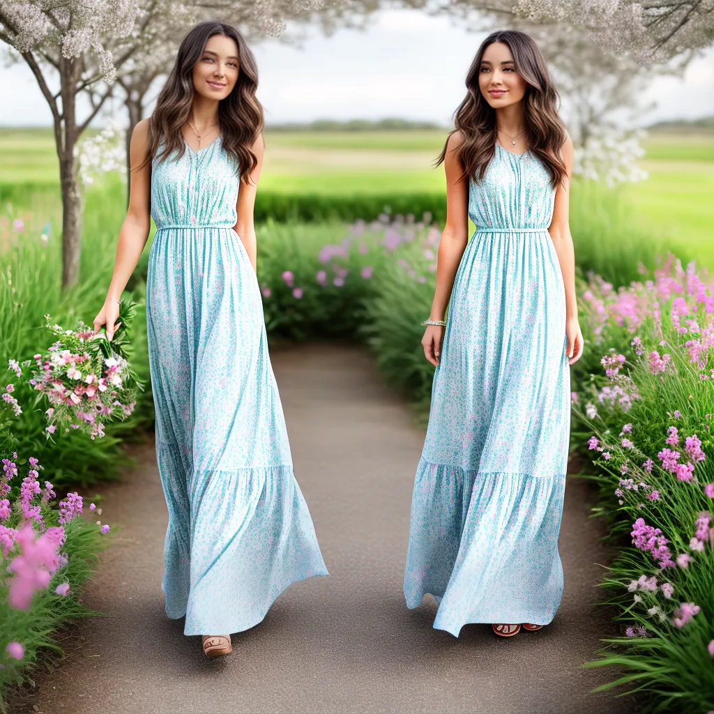 Modelo vestido maxi floral jardim