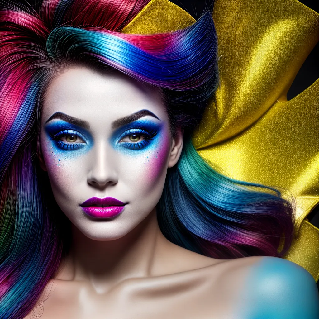 Superheroina pintura rosto vibrante